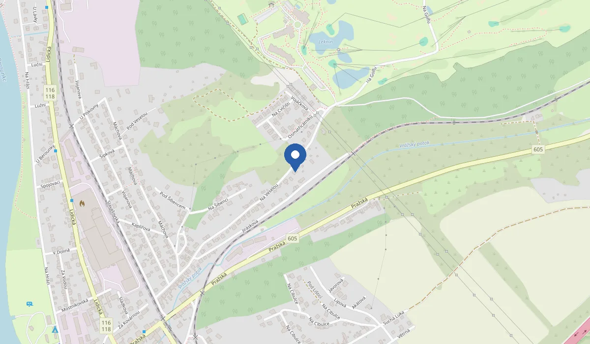 Mapa — Na Veselou 502/34, Beroun-Závodí